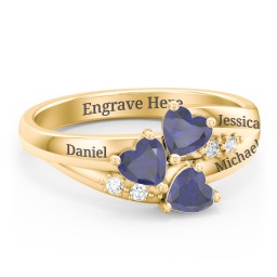 Heart Cluster Ring with Accents