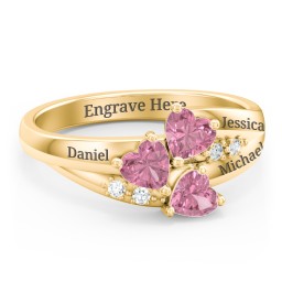 Heart Cluster Ring with Accents