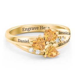 Heart Cluster Ring with Accents