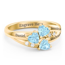 Heart Cluster Ring with Accents