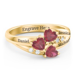 Heart Cluster Ring with Accents