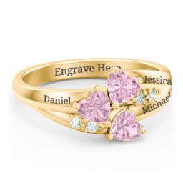 Heart Cluster Ring with Accents