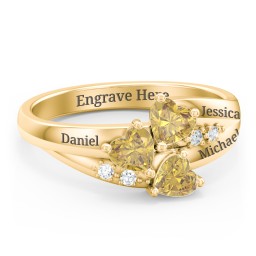 Heart Cluster Ring with Accents