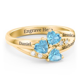 Heart Cluster Ring with Accents