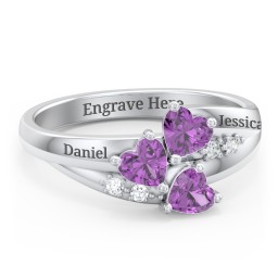 Heart Cluster Ring with Accents