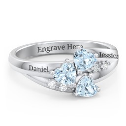 Heart Cluster Ring with Accents