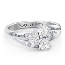 Heart Cluster Ring with Accents