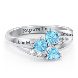 Heart Cluster Ring with Accents