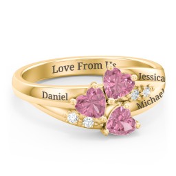 Heart Cluster Ring with Accents