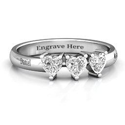 Triple Heart Stone Ring