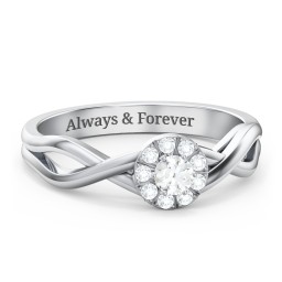 Braided Floral Cluster Ring in 925 Sterling Silver