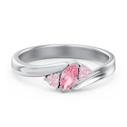 Twisted Marquise Ring with Shoulder Accents