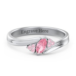 Twisted Marquise Ring with Shoulder Accents