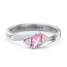 Twisted Marquise Ring with Shoulder Accents