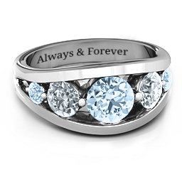 5 Stone Split Shank Ring