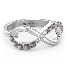 Birthstone Infinity Accent Ring in 925 Sterling Silver
