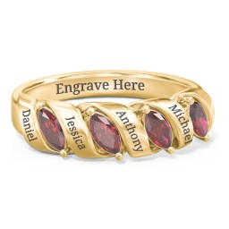 Spiral Marquise Row Ring