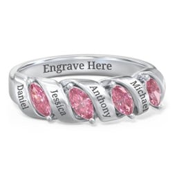 Spiral Marquise Row Ring