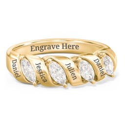 Spiral Marquise Row Ring