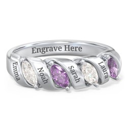 Spiral Marquise Row Ring