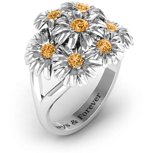 In Full Bloom Ring – 10K White Gold with Citrine
