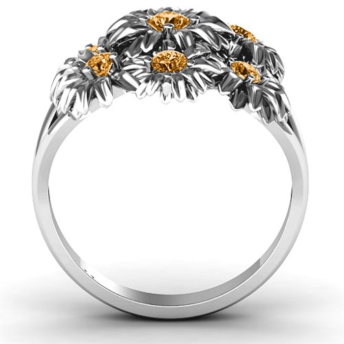 In Full Bloom Ring – 10K White Gold with Citrine