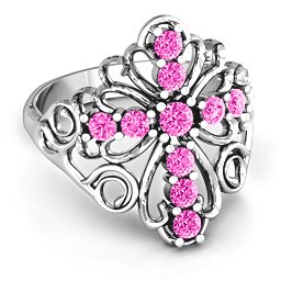 Sparkling Spirituality Cross Ring