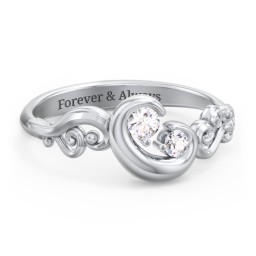 "Cradle of Love" Ring in 925 Sterling Silver with Cubic Zirconia