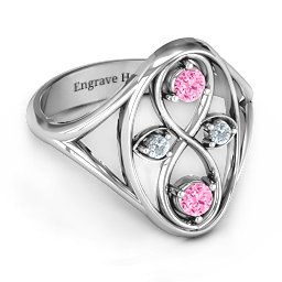 Forever Love Ring in 10K Solid White Gold