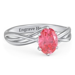 Passion Twist Ring in 925 Sterling Silver with Fancy Pink Premium Zirconia