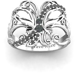 Glimmering Butterfly Ring in 925 Sterling Silver