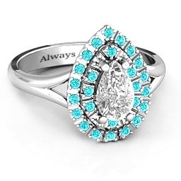 Cleopatra Double Halo Ring in 925 Sterling Silver