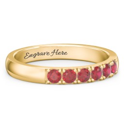 3 - 11 Gemstone Affinity Ring in 10K Solid Yellow Gold with Garnet
