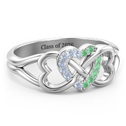 Triple Heart Infinity Ring