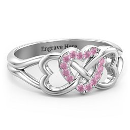 Triple Heart Infinity Ring