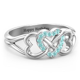 Triple Heart Infinity Ring