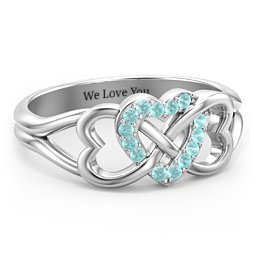 Triple Heart Infinity Ring