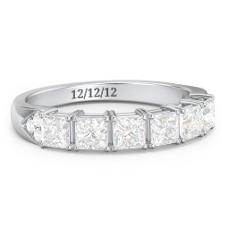Classic 2-7 Princess Cut Ring with Accents in 925 Sterling Silver