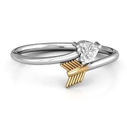 Heart & Arrow Ring in 925 Sterling Silver with White Premium Zirconia and Cubic Zirconia