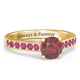 Elegant Duchess Ring with Shoulder Accents in 10K Solid Yellow Gold
