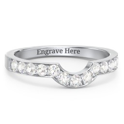 U-Shape Shadow Ring in 925 Sterling Silver with Cubic Zirconia