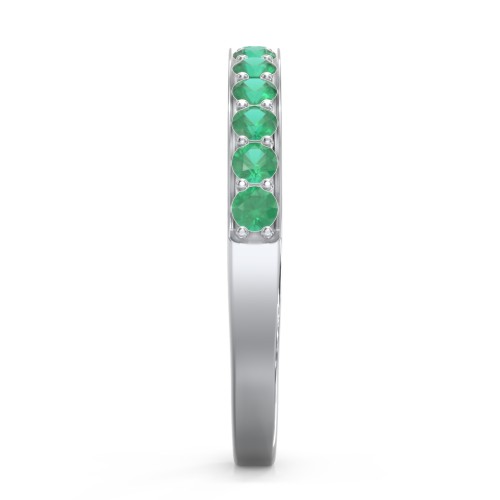 Classic Half Eternity Ring – Sterling Silver with Emerald