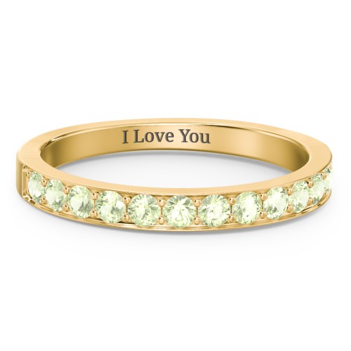 Classic Half Eternity Ring – 10K Yellow Gold with Peridot
