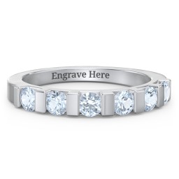 Band of Love Ring in 925 Sterling Silver with Aquamarine