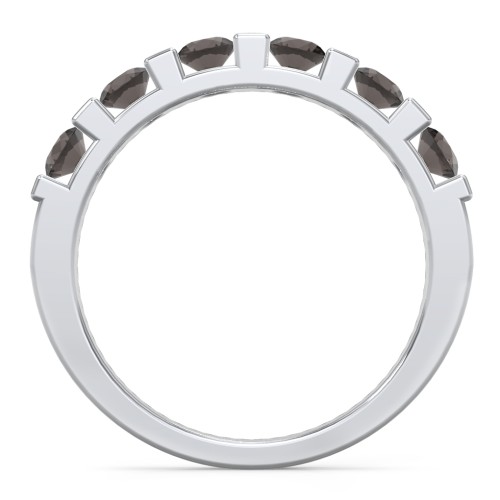 Band of Love Ring – Sterling Silver with Smokey Quartz
