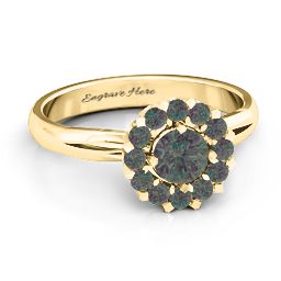 Adore and Cherish Ring in 10K Solid Yellow Gold with Alexandrite