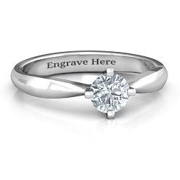 Sandra Solitaire Ring in 925 Sterling Silver with Cubic Zirconia