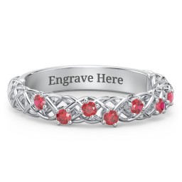 Stones Woven in Love Ring in 925 Sterling Silver