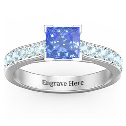 Janelle Princess Cut Ring in 925 Sterling Silver