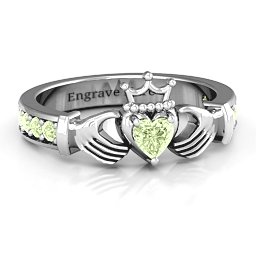 Classic Claddagh Heart Cut Ring with Accents